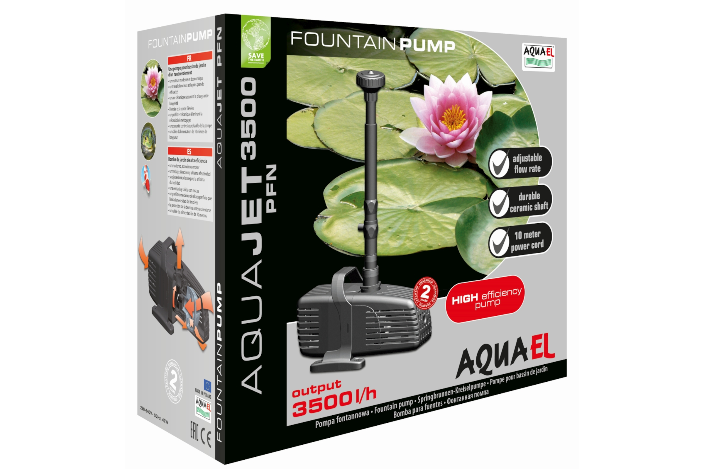 Aquael Teichpumpe AquaJet PFN 3500, Springbrunnen-Kreiselpumpe